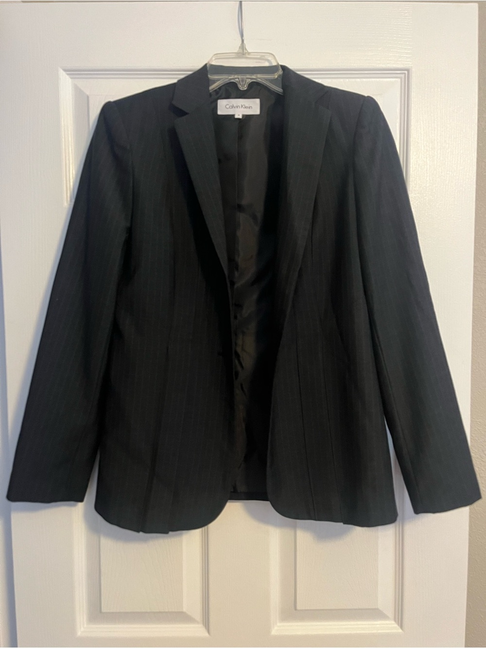 Calvin Klein Men's Dark Pinstripe Blazer - Black